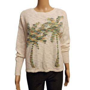 Lou & Gray Oversized Crop Palm Tree Sweater